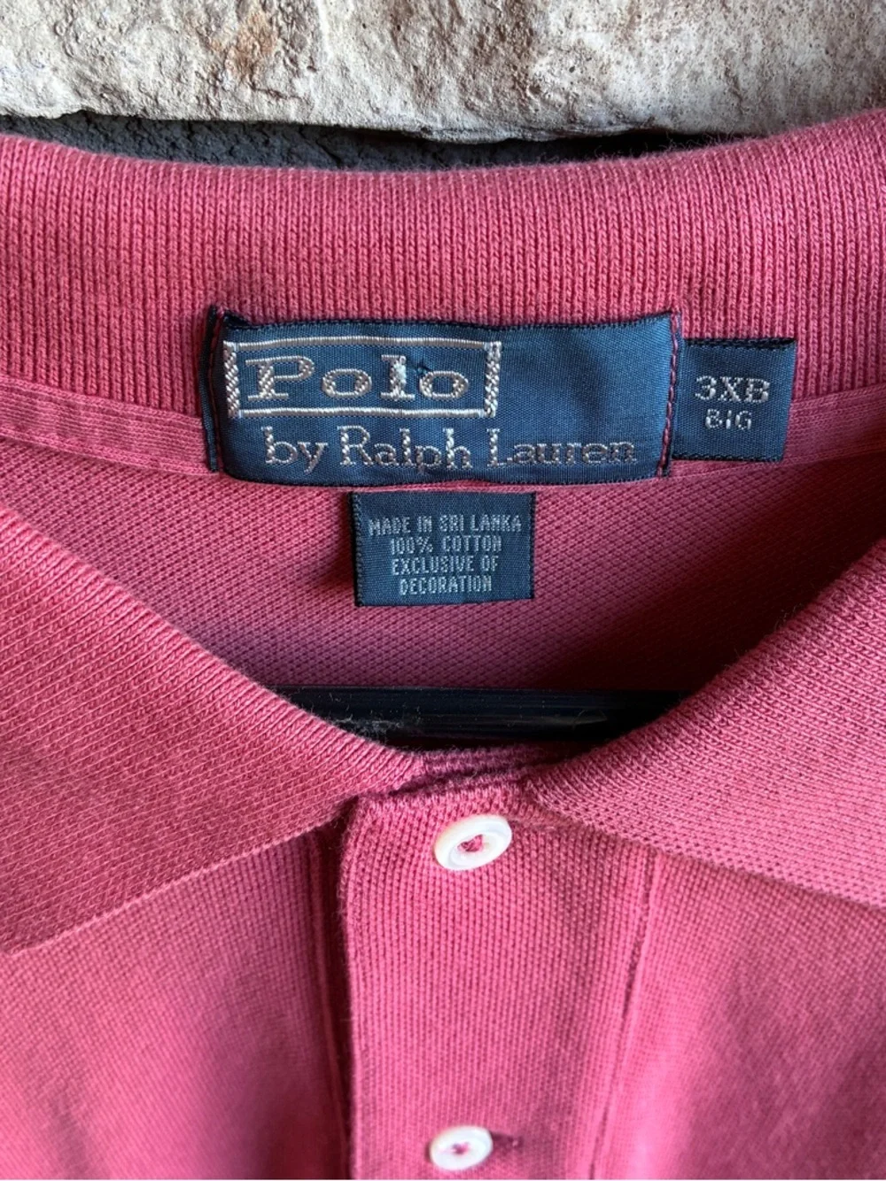 Ralph Lauren Men’s Coral Polo with Navy Pony Embroidery